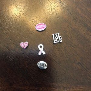 Origami Owl Charms (Breast Cancer Awareness Set)